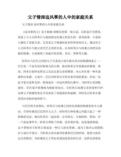 父子情深追风筝的人中的家庭关系