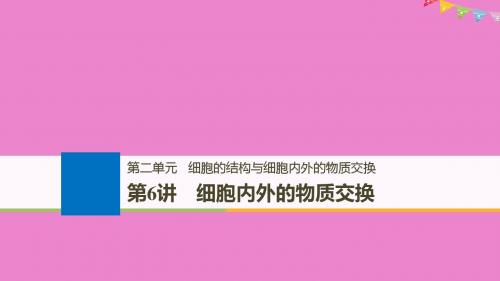 2019版生物高考大一轮复习第二单元细胞的结构与细胞内外的物质交换第6讲细胞内外的物质交换课件北师大版