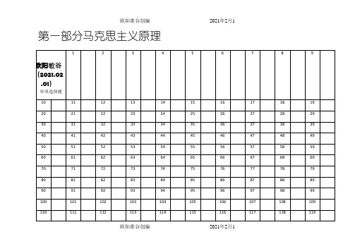 肖秀荣1000题答题卡之欧阳歌谷创作