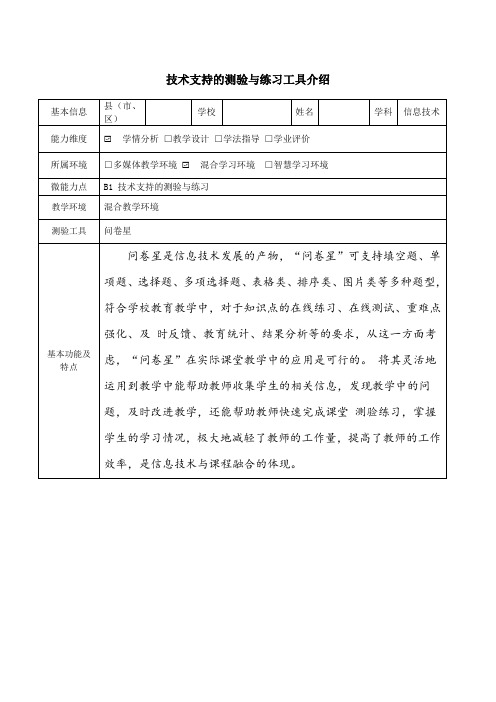 技术支持的测验与练习工具介绍