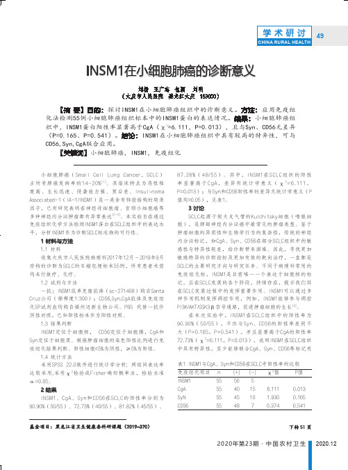 INSM1在小细胞肺癌的诊断意义