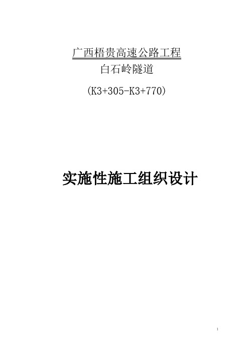 四车道高速公路工程隧道实施性施工组织设计#广西#隧道开挖支护