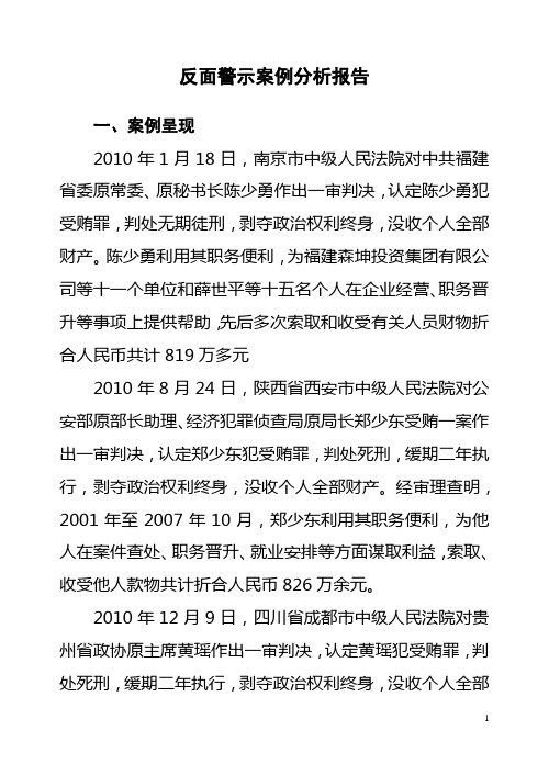 反面警示案例分析报告