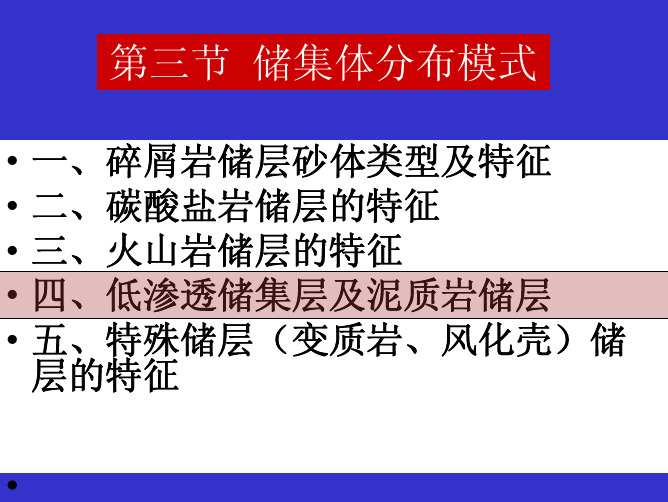 《储层地质学与油藏描述》第二章 低渗透储集层及泥质岩储层