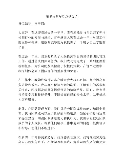 无损检测年终总结发言