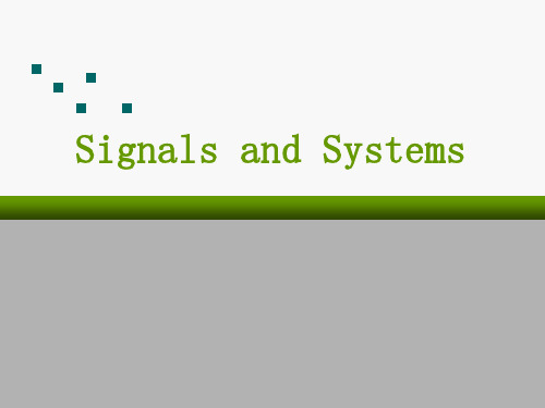 (电气工程与自动化专业英语)Chapter 3  Signals and Systems