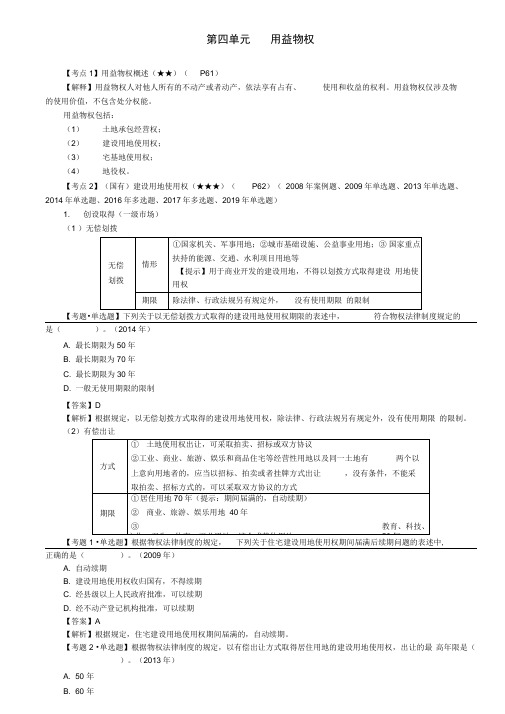 用益物权概述、建设用地使用权