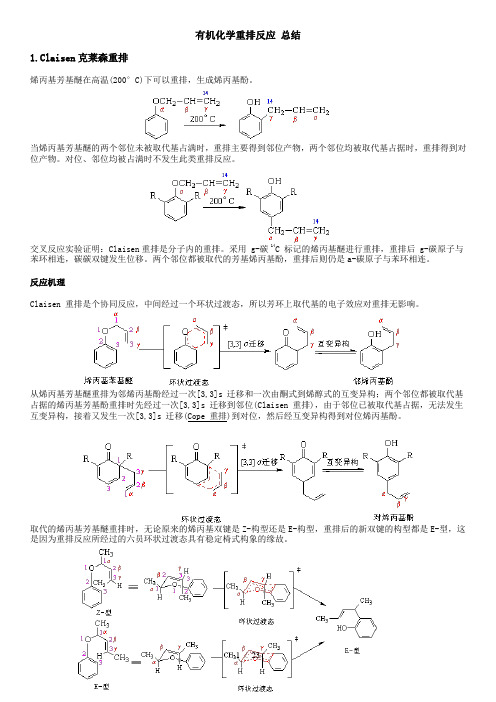 有机化学重排反应汇总