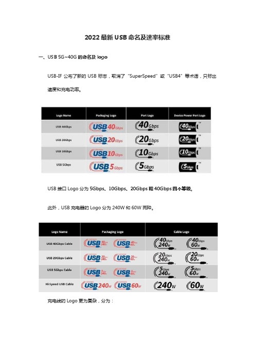 2022最新USB命名及速率标准