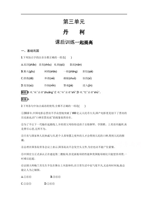 2019-2020学年语文人教选修《外国小说欣赏》习题：丹 柯 含解析