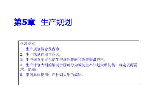 生产计划大纲的编制步骤PPT课件( 21页)