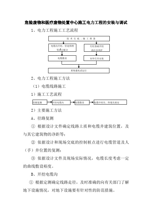 危险废物和医疗废物处置中心施工电力工程的安装与调试