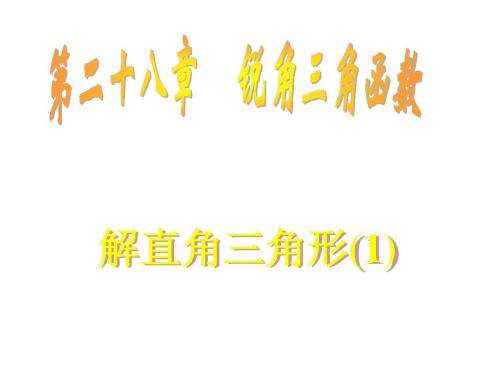 九年级数学解直角三角形4(教学课件2019)