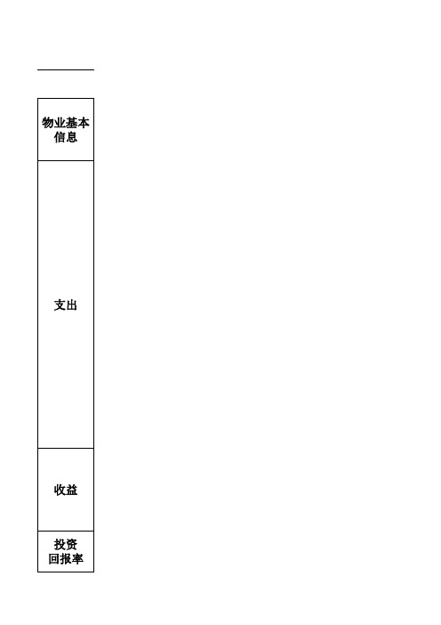 投资回报率计算表