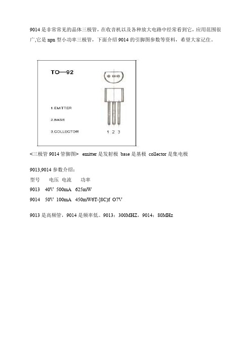 (完整word版)三极管9014