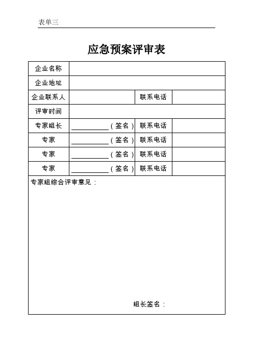 火灾应急预案：应急预案评审记录