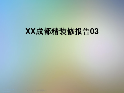 XX成都精装修报告03