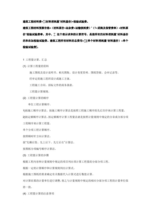 建筑工程材料预算价格