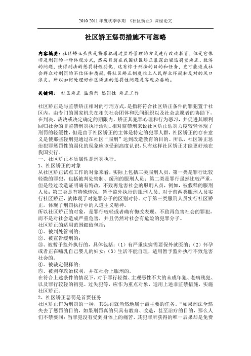 社区矫正惩罚措施