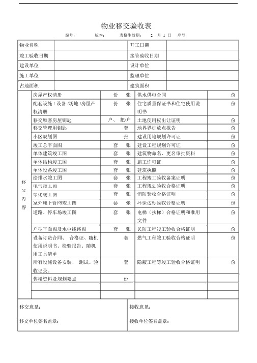 物业移交验收表.docx