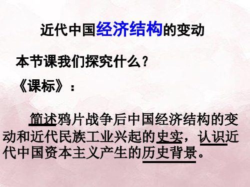 近代中国经济结构的变动PPT教学课件