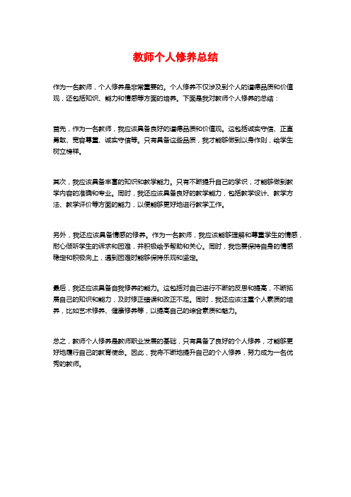 教师个人修养总结