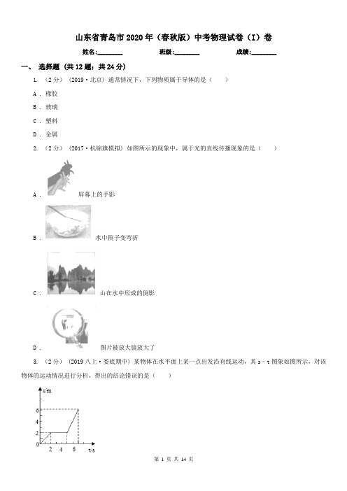 山东省青岛市2020年(春秋版)中考物理试卷(I)卷