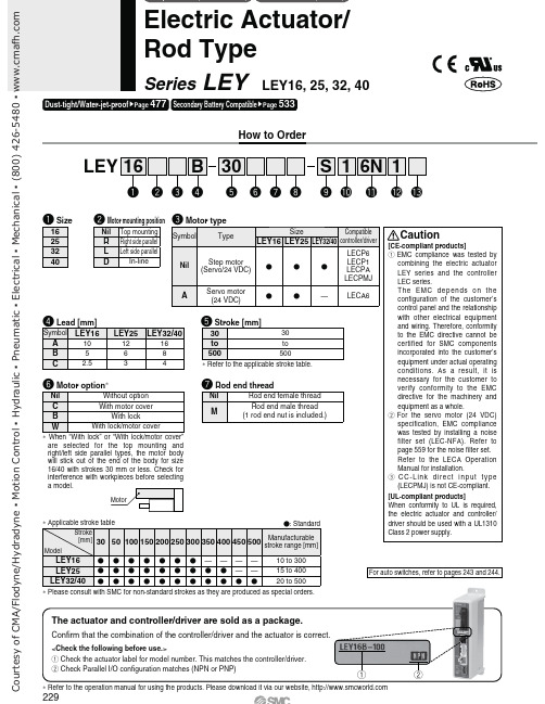 SMC LEY 16 30 B 1 1 6N 控制器 驱动器和活动器组合说明说明书