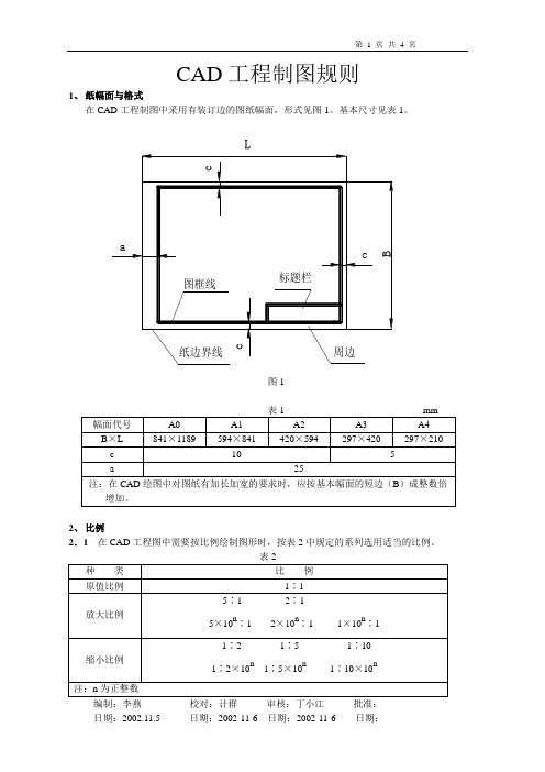 CAD工程制图规则