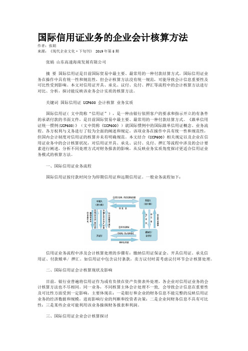 国际信用证业务的企业会计核算方法