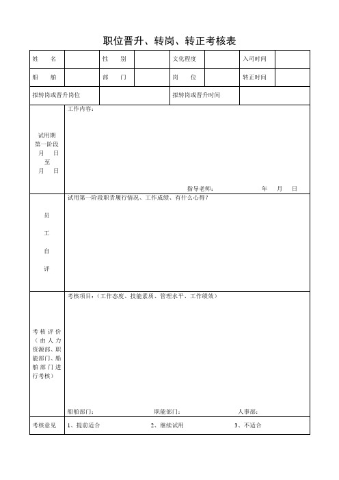 03 职位晋升、转岗、转正考核表