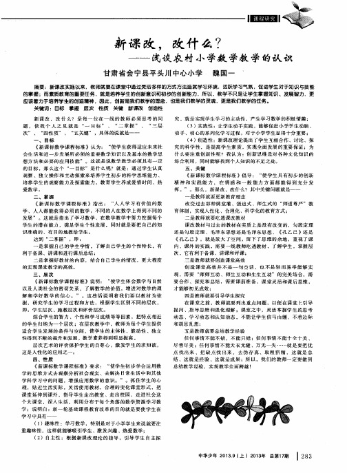 新课改,改什么？——浅谈农村小学数学教学的认识