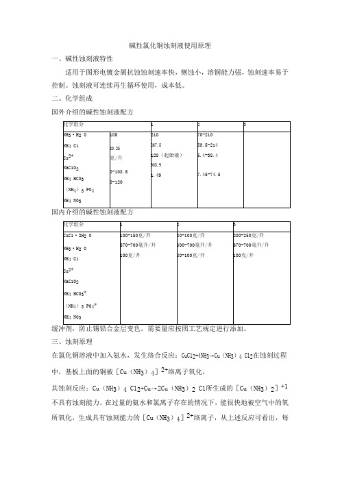 碱性氯化铜蚀刻液使用原理