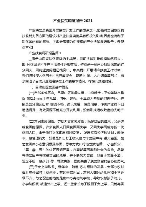 产业扶贫调研报告2021