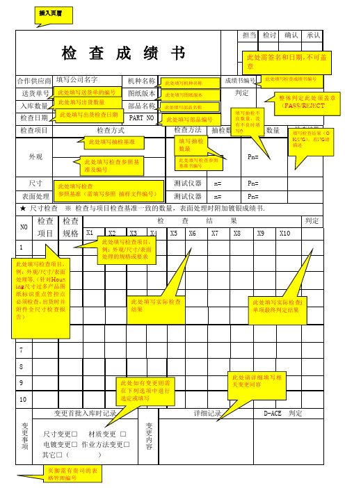 检查成绩书格式 (1)