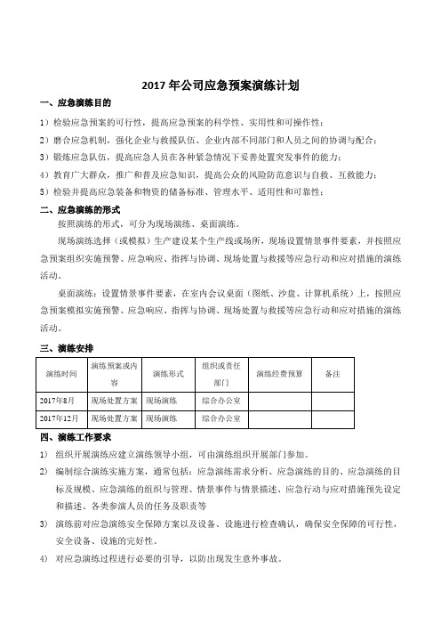 1139.公司应急预案演练计划