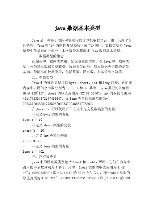 java数据基本类型