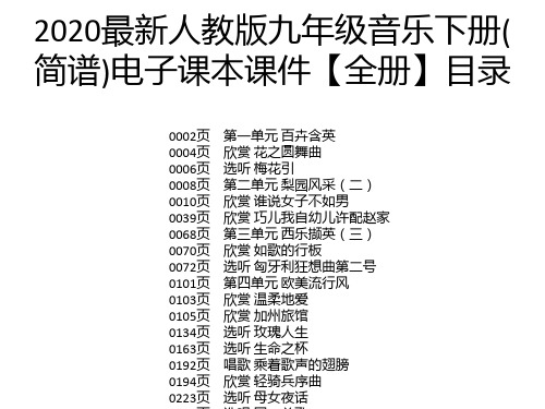 2020最新人教版九年级音乐下册(简谱)电子课本课件【全册】