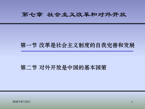 《毛概》第七章社会主义改革和对外开放PPT课件