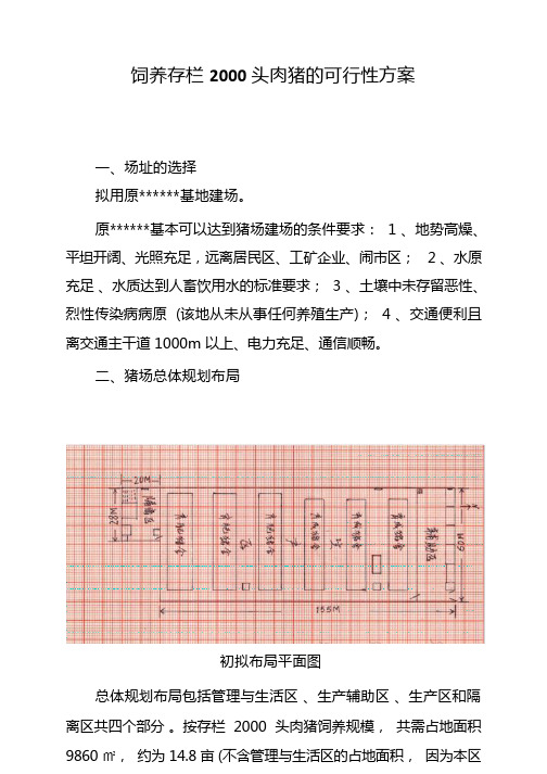 饲养存栏2000头肉猪的可行性方案