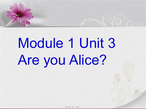 二年级英语上册 unit 3 are you alice课件 牛牛小学二年级上册英语课件