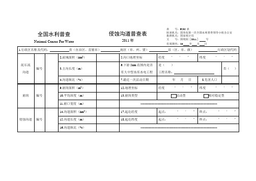 侵蚀沟道普查表