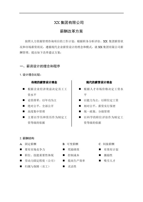 生物医药集团薪酬改革方案