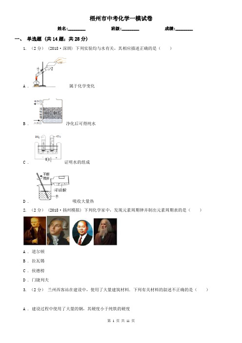 梧州市中考化学一模试卷
