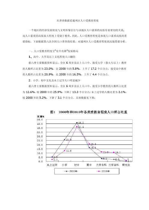 从普查数据看通州区人口受教育程度