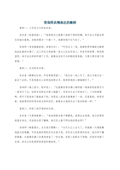 咨询师共情表达的案例