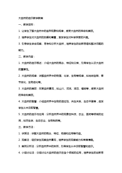 大自然的启示教学教案