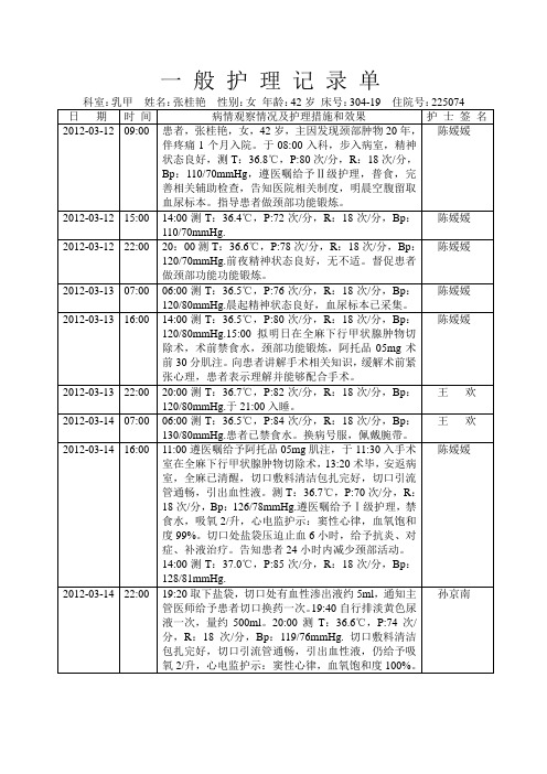 一般护理记录单1