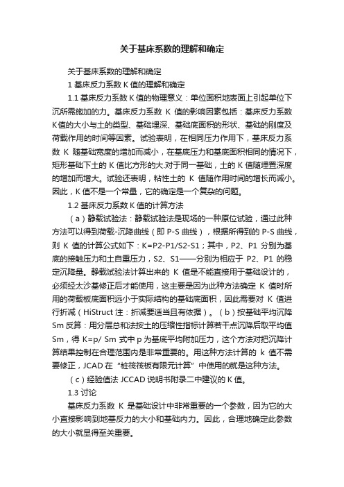 关于基床系数的理解和确定