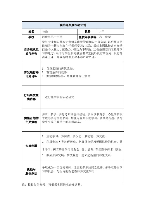 我的再发展行动计划